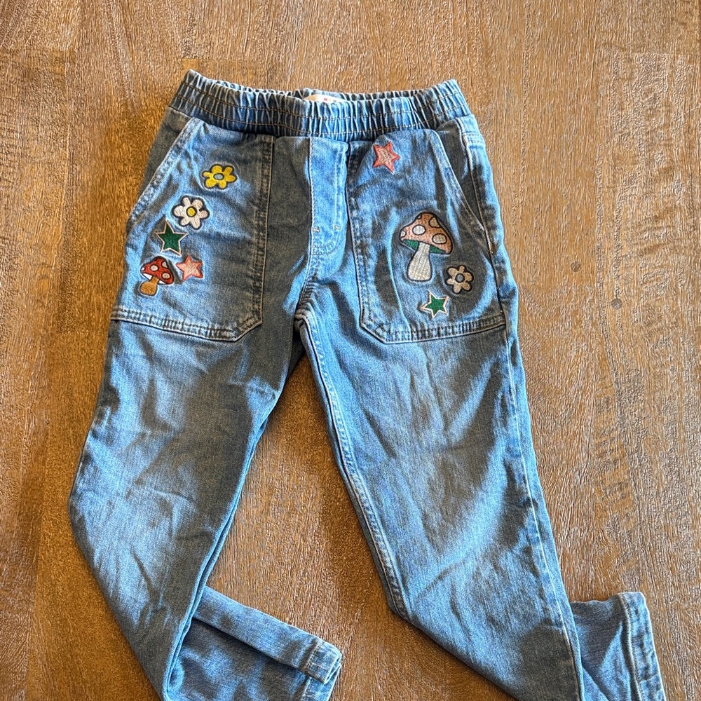 Boden Kids Denim Embroidered Jeans Size 7, Good condition